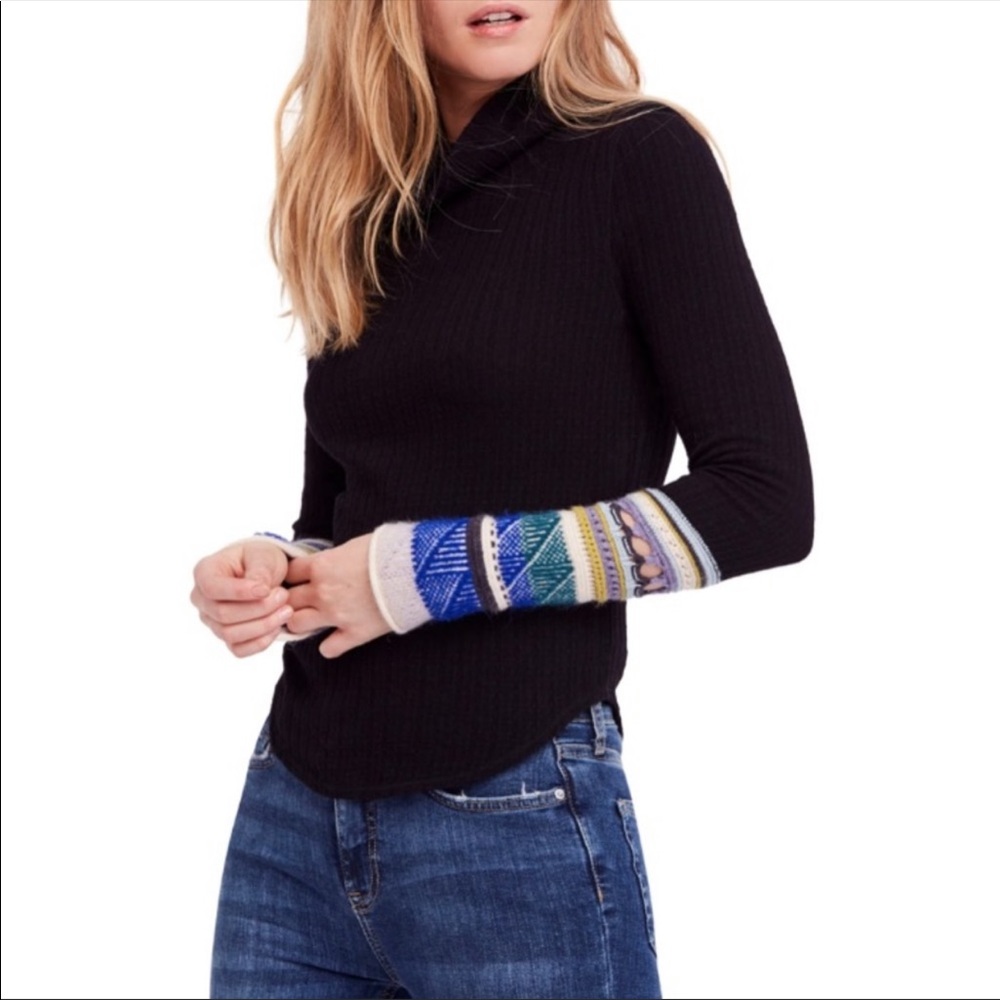 NWOT free people mixed up cuff long sleeve